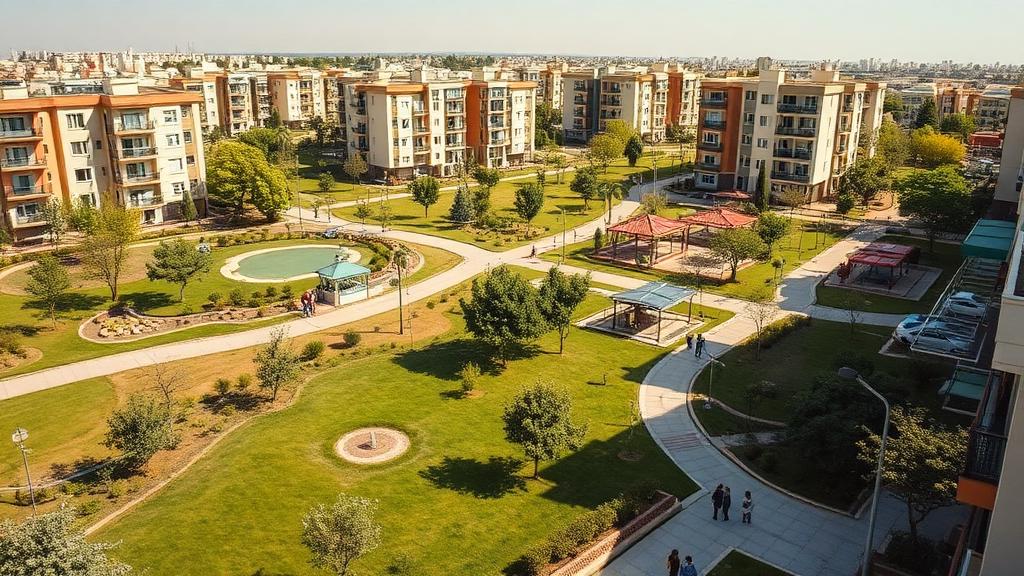 שכונת יבנה הירוקה - בנייני מגורים מודרניים עם פארקים ירוקים